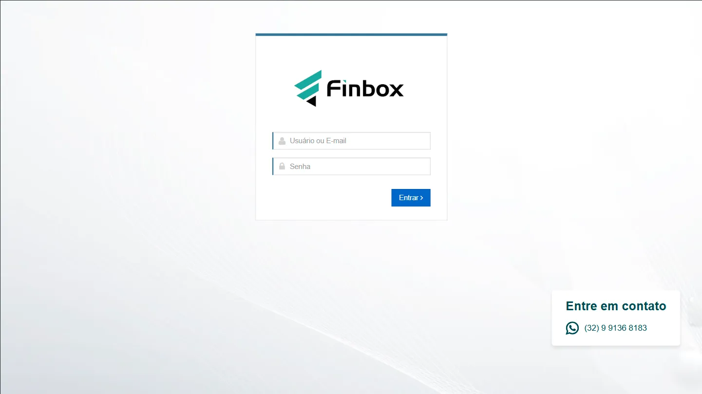 Interface do Finbox